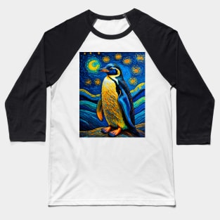 Penguin in starry night Baseball T-Shirt